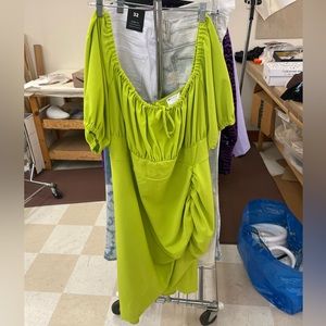 ASOS Lime Green Ruched Dress